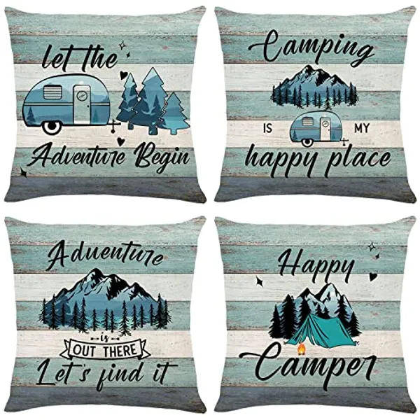 LAXEUYO Outdoor Adventure Cushion Covers