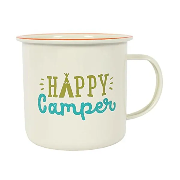 'Happy Camper' Fiesta Enamel Mug