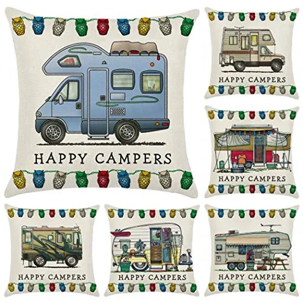 VW Camper Throw Pillow Covers
